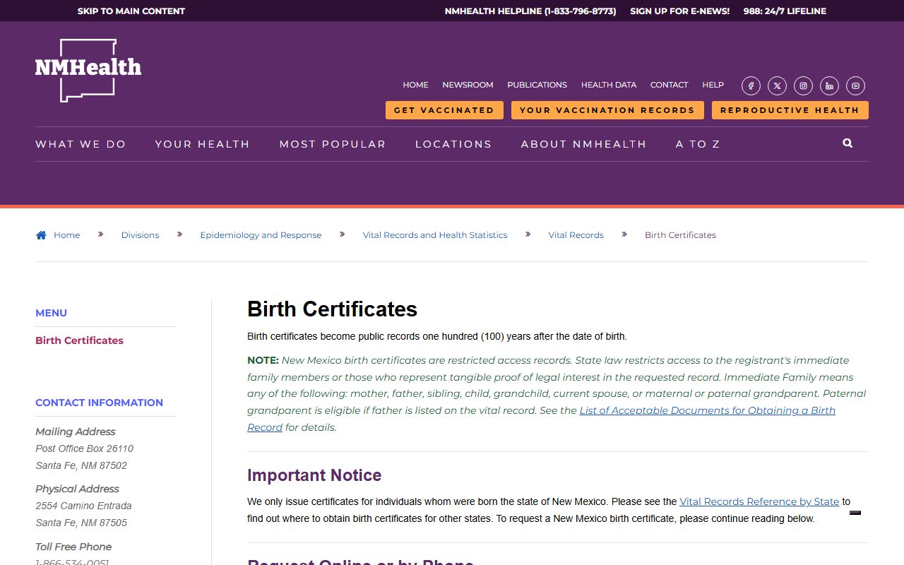 Curry County District Court Clerk records and New Mexico vital records distinction