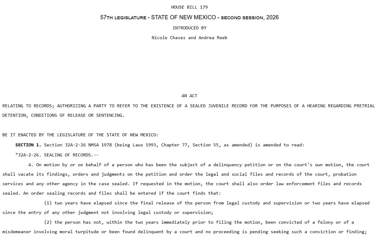 Curry County court records juvenile sealing source