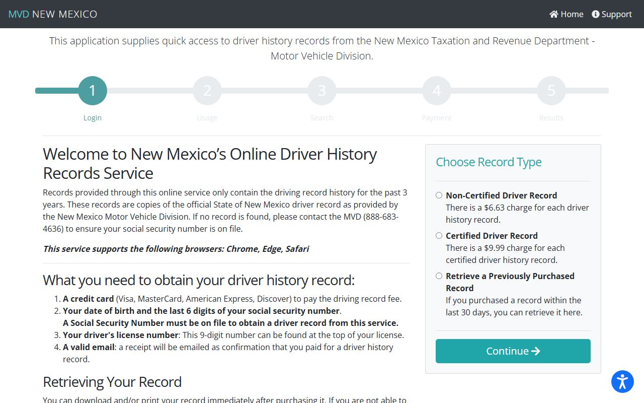 Curry County court records and New Mexico driver history source