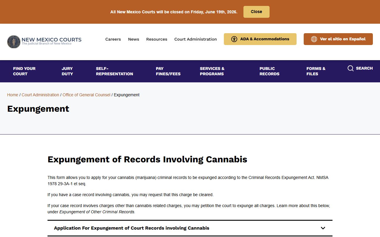 Curry County criminal court records New Mexico Courts expungement source