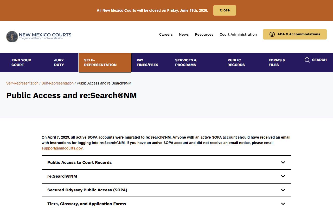 Curry County court records public access and reSearchNM limits
