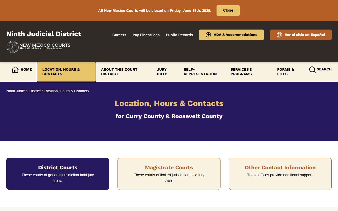 Curry County court records District and Magistrate Court contacts