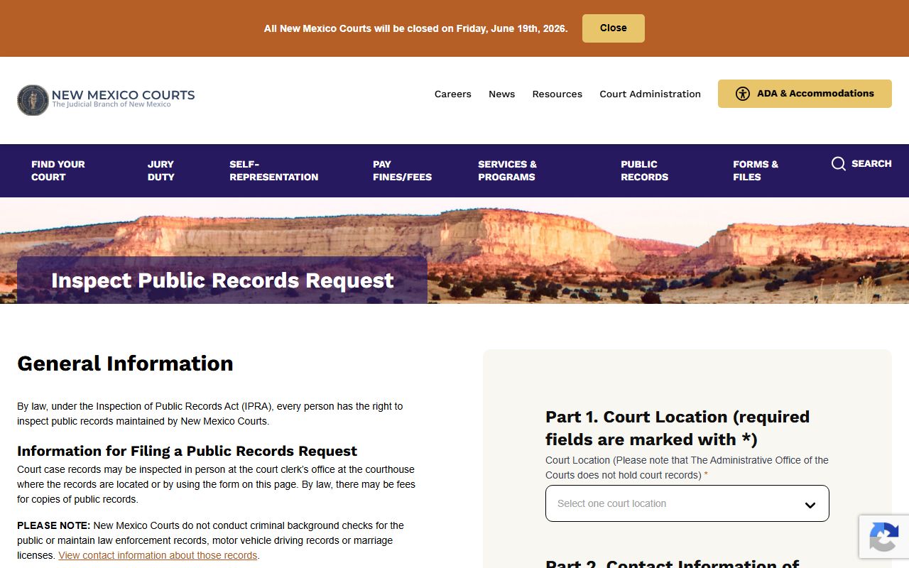 Curry County court records New Mexico Courts IPRA portal