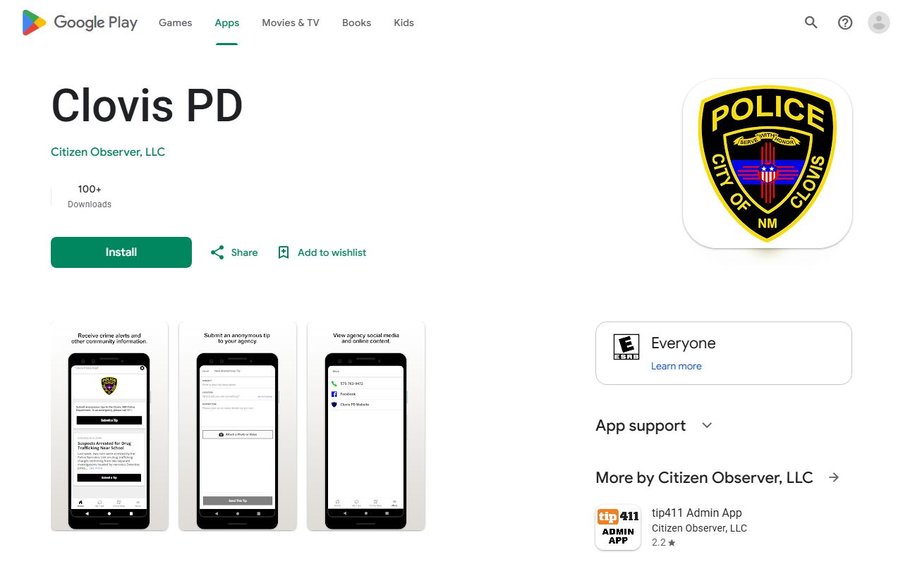 Curry County traffic court records and Clovis PD Google Play app