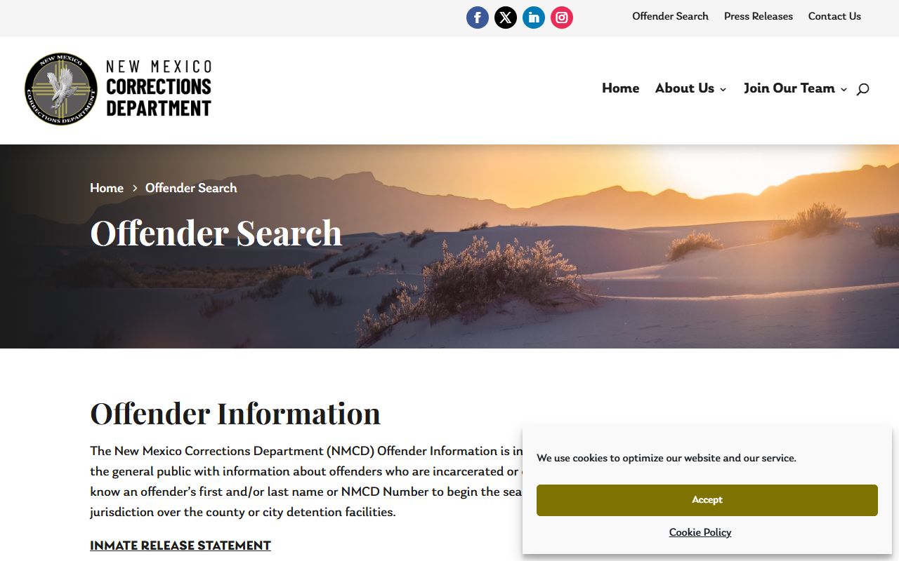 Curry County warrant records and New Mexico Corrections Department offender search